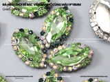 Đá hình thoi đế bạc cao cấp có viền đá nhỏ cùng màu 9*18mm
