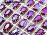 Túi 2 hạt đá pha lê hình khiên K9 size 9*14mm cao cấp đế dày không gỉ