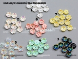 Hoa nhựa 5 cánh phủ trai ánh AB size 8mm nguyên liệu hoa tai DIY  (túi 20 hoa)