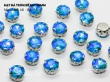 Đá tròn trắng đế trắng đế vàng khoen D 3D
