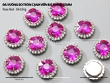 Đá vuông bo tròn cạnh viền đá trắng đế BẠC 12mm
