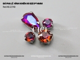 Túi 2 hạt đá pha lê hình khiên K9 size 9*14mm cao cấp đế dày không gỉ