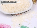 Cườm tròn đục lõi màu/cườm thạch 2mm