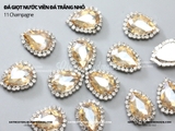 Đá giọt nước viền đá trắng nhỏ đế trắng có lỗ khâu