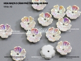 Hoa nhựa 5 cánh phủ trai ánh AB size 8mm nguyên liệu hoa tai DIY  (túi 20 hoa)