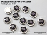 Đá vuông bo tròn cạnh viền đá trắng đế BẠC 12mm