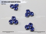 Set 10 hạt đá tròn chóp nhọn đế bạc có lỗ khâu