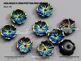 Hoa nhựa 5 cánh phủ trai ánh AB size 8mm nguyên liệu hoa tai DIY  (túi 20 hoa)