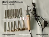 Bộ dụng cụ làm hoa lụa hoa vải 24 thanh nhiệt tạo hình cán gỗ (full hộp)