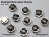 Đá vuông bo tròn cạnh viền đá trắng đế BẠC 12mm