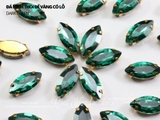 Túi 5-10 hạt đá hình thoi đế vàng có lỗ khâu