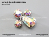 Túi 2 hạt đá pha lê hình khiên K9 size 9*14mm cao cấp đế dày không gỉ
