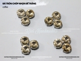Set 10 hạt đá tròn chóp nhọn đế bạc có lỗ khâu