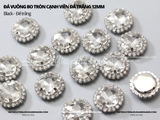 Đá vuông bo tròn cạnh viền đá trắng đế BẠC 12mm