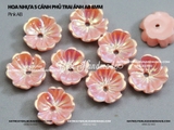 Hoa nhựa 5 cánh phủ trai ánh AB size 8mm nguyên liệu hoa tai DIY  (túi 20 hoa)