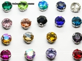 Đá tròn trắng đế trắng đế vàng khoen D 3D