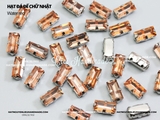 Túi 10 hạt đá chữ nhật dài cao cấp, đế trắng có lỗ khâu