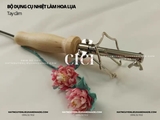 Bộ dụng cụ làm hoa lụa hoa vải 24 thanh nhiệt tạo hình cán gỗ (full hộp)