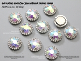 Đá vuông bo tròn cạnh viền đá trắng đế BẠC 12mm