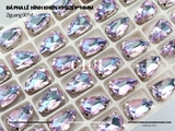 Túi 2 hạt đá pha lê hình khiên K9 size 9*14mm cao cấp đế dày không gỉ
