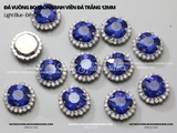 Đá vuông bo tròn cạnh viền đá trắng đế BẠC 12mm