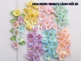 Hoa nhựa 5 cánh nổi 3D - 10mm