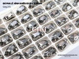 Túi 2 hạt đá pha lê hình khiên K9 size 9*14mm cao cấp đế dày không gỉ
