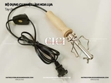 Bộ dụng cụ làm hoa lụa hoa vải 24 thanh nhiệt tạo hình cán gỗ (full hộp)