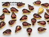 Túi 10 hạt đá giọt nước đế vàng 6*10mm
