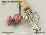 Bộ dụng cụ làm hoa lụa hoa vải 24 thanh nhiệt tạo hình cán gỗ (full hộp)