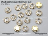 Đá vuông bo tròn cạnh viền đá trắng đế VÀNG 12mm
