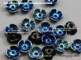 Hoa nhựa 3 cánh phủ trai ánh AB size 6mm nguyên liệu hoa tai DIY  (túi 20 hoa)
