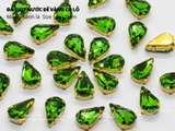 Túi 10 hạt đá giọt nước đế vàng 6*10mm