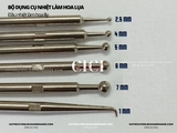 Bộ dụng cụ làm hoa lụa hoa vải 24 thanh nhiệt tạo hình cán gỗ (full hộp)