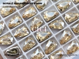 Túi 2 hạt đá pha lê hình khiên K9 size 9*14mm cao cấp đế dày không gỉ