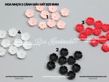 Hoa nhựa 5 cánh màu mờ size 8mm nguyên liệu hoa tai DIY (túi 20 hoa)