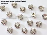 Túi 50-100 hạt đá tròn đế trắng có đế lỗ khâu