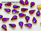 Túi 10 hạt đá giọt nước đế vàng 6*10mm