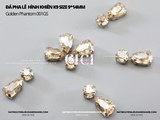 Túi 2 hạt đá pha lê hình khiên K9 size 9*14mm cao cấp đế dày không gỉ