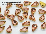 Túi 10 hạt đá giọt nước đế vàng 6*10mm