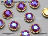 Đá vuông bo tròn cạnh viền đá trắng đế VÀNG 12mm