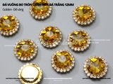 Đá vuông bo tròn cạnh viền đá trắng đế VÀNG 12mm