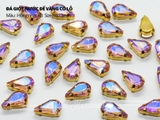 Túi 10 hạt đá giọt nước nhọn đế vàng 8*13mm