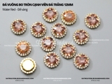 Đá vuông bo tròn cạnh viền đá trắng đế VÀNG 12mm