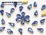 Túi 10 hạt đá giọt nước đế vàng 6*10mm