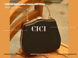 Khuôn túi/khung ví clutch hình thang viền vàng