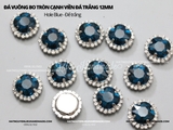 Đá vuông bo tròn cạnh viền đá trắng đế BẠC 12mm
