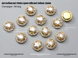 Đá vuông bo tròn cạnh viền đá trắng đế VÀNG 12mm