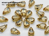 Túi 10 hạt đá giọt nước nhọn đế vàng 8*13mm