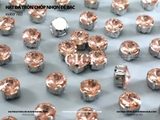 Set 10 hạt đá tròn chóp nhọn đế bạc có lỗ khâu